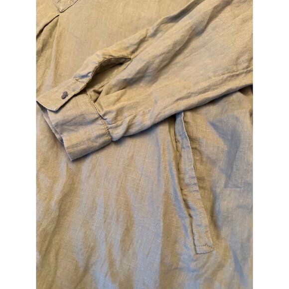 J. Jill Love Linen Womens Tunic Top With Button Front In Olive Green Size XL - Picture 2 of 6